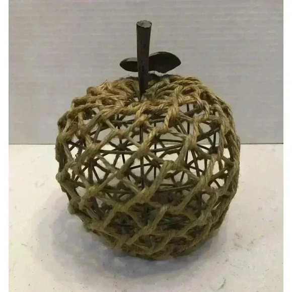 Apple Minimalist Decor Americana Wire-Framed w. Rope Teacher Desk Shelf Table - Picture 7 of 11